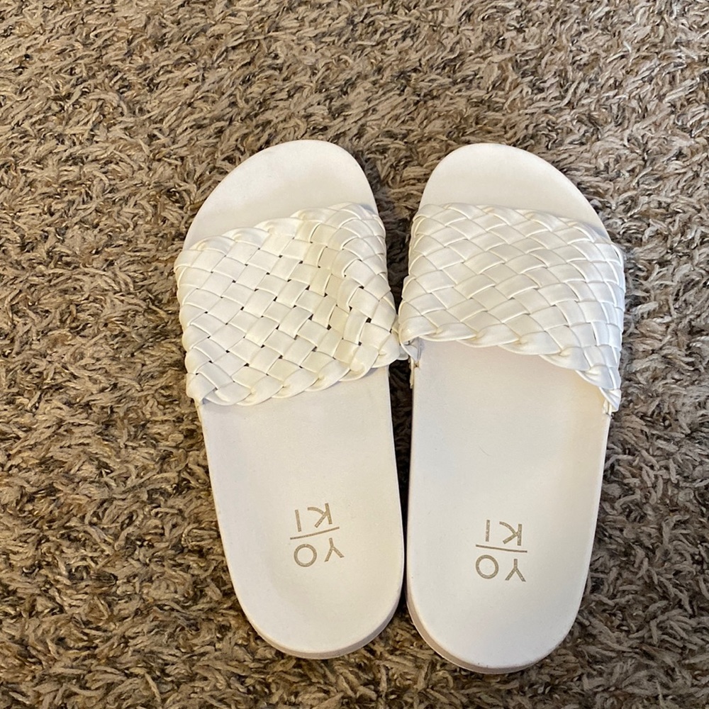 Forever 21 White braided slides